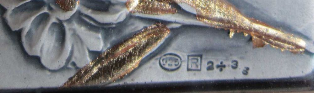 cadou rar tablou mic Flori pe placa argint 999, foita aur Italia 1960