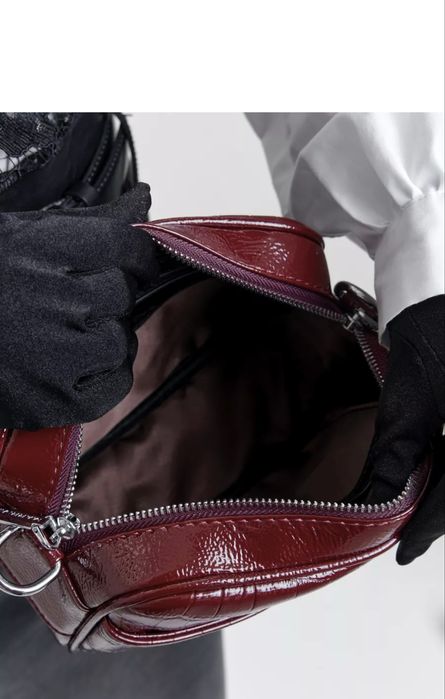 Сумка через плечо винно-красный