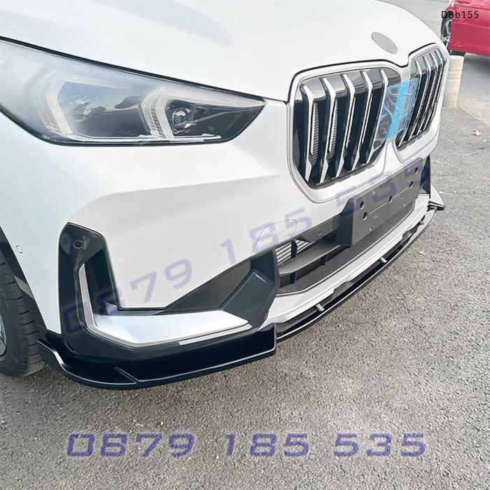 Преден лип спойлер за BMW X1 U11 2023+, черен гланц – DBb155 тунинг добавка предна броня бмв х1 у11