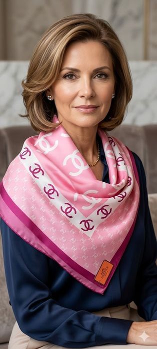 Платок hhermes с цветами.