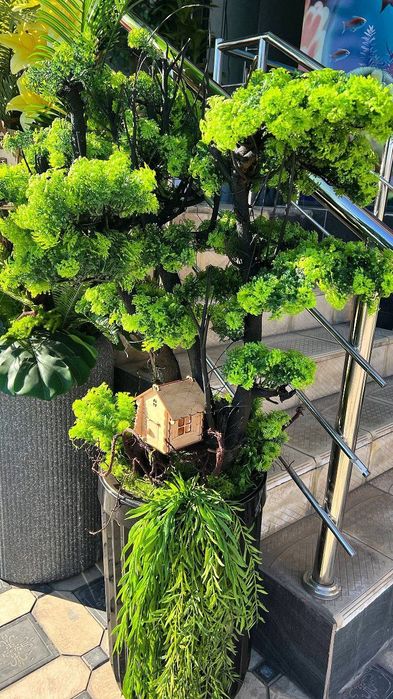 Декоративные цветы. Искусственные цветы и деревья растения фито пано