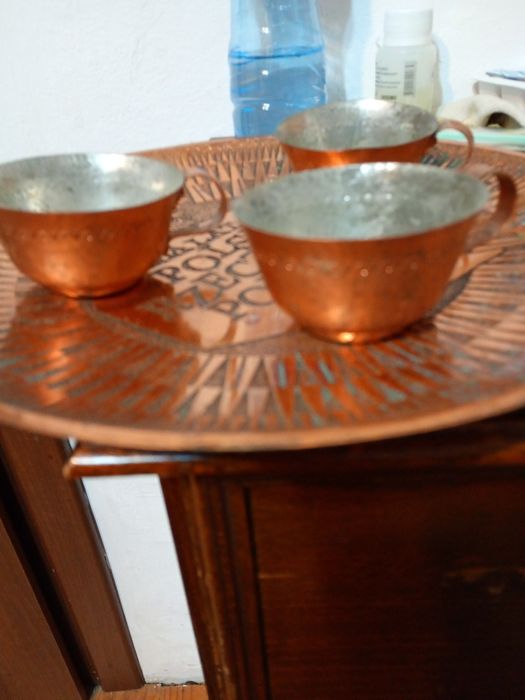 Медни пана/подноси,  джезвета, чаши, пепелници, вази,