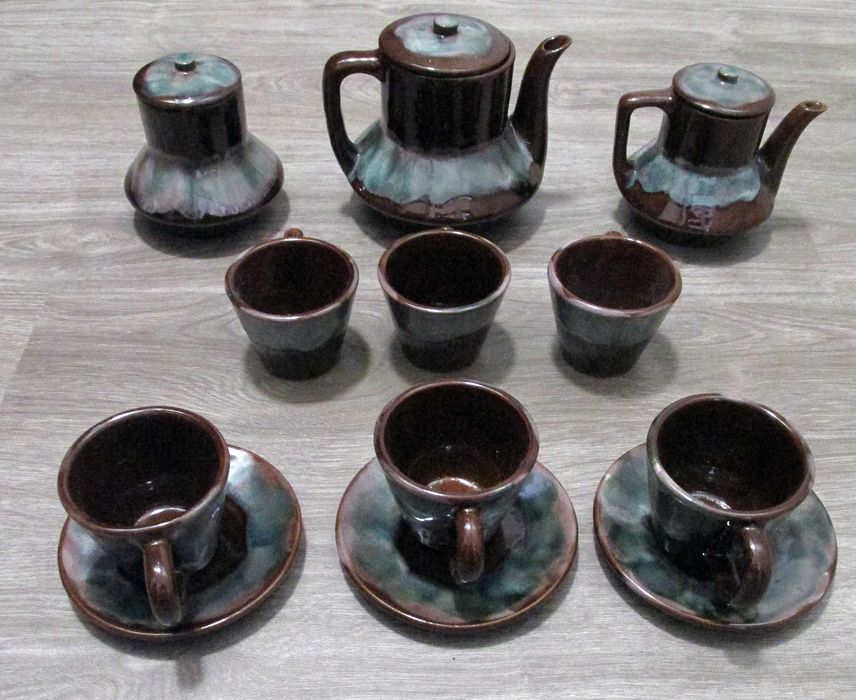 Красив български антикварен комплект за чай