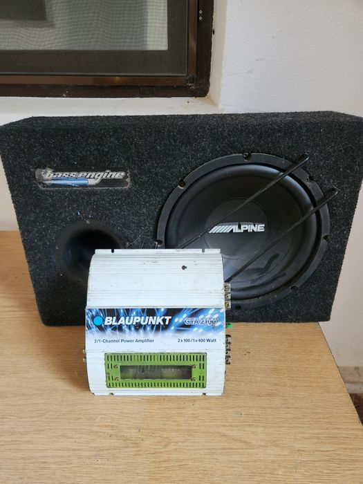 Subwoofer Alpine Bass Engine + Stație Blaupunkt GTA 2100 400W