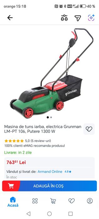 Mașină de tuns gazonul grunman