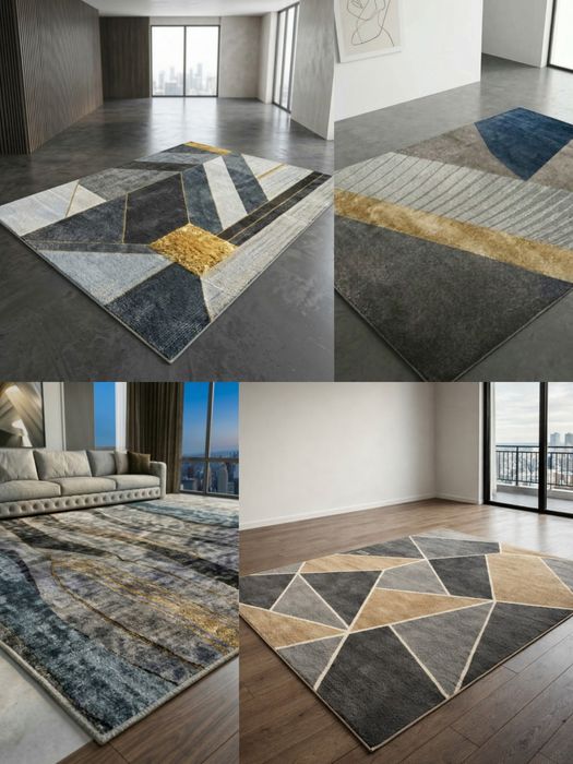 Висококачествени модерни килими за хол  с 3D ефект, Противоплъзгащи