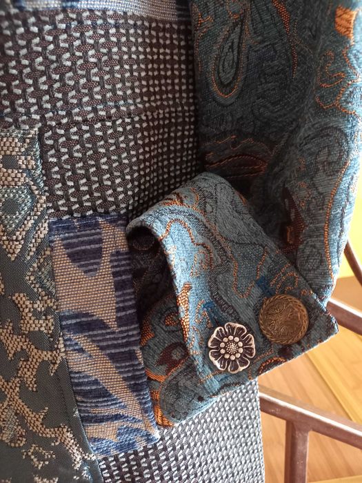 Pardesiu dama cu tesaturi brodate, albastru, nr 38 /M