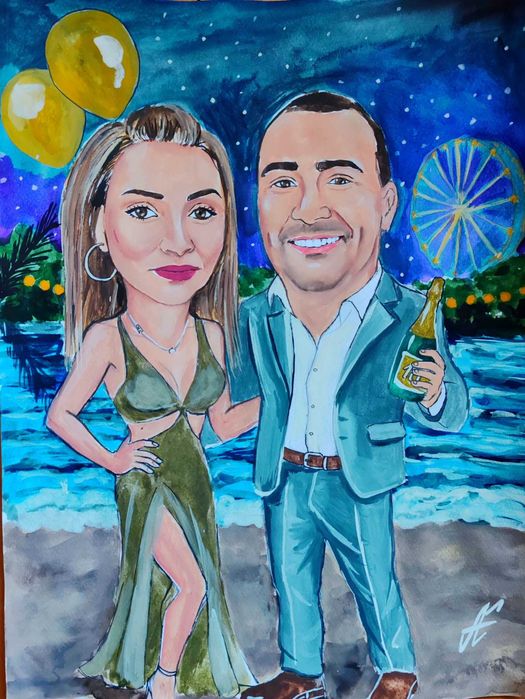 Персонализирани карикатури по снимка- ръчно рисувани подаръци