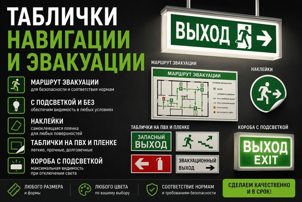 Табличка навигации ЭВАКУАЦИЯ