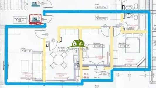 92mp nou-mansarda Ostroveni | Bloc A | Iulie-2026 |Centrala |1Balcon