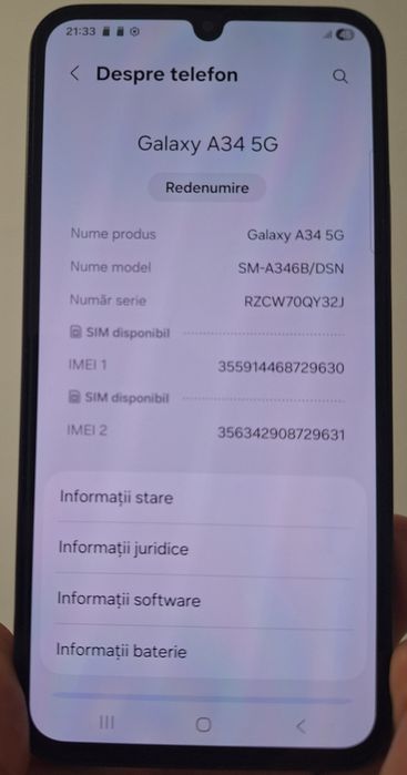 Samsung Galaxy A34 5g - 8Gb ram, 256 Gb