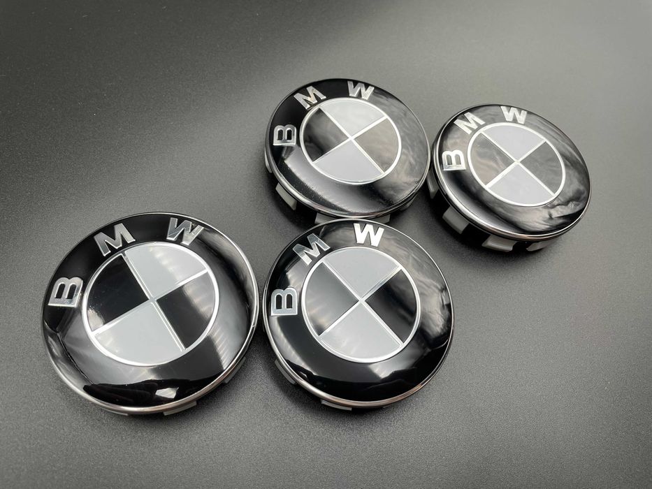 Set 4 capace embleme roti janta aliaj 68mm compatibil BMW albastru / alb /  negru