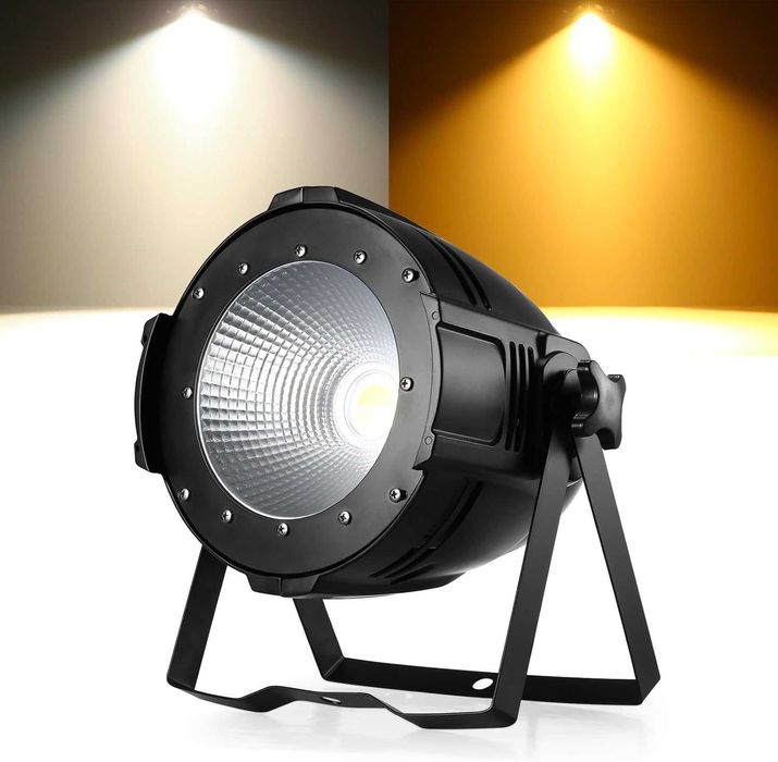 Lumină de scenă COB Par de 100 W, alb rece/alb cald, far LED Par cu DMX512 Master Slave, spot stroboscopic