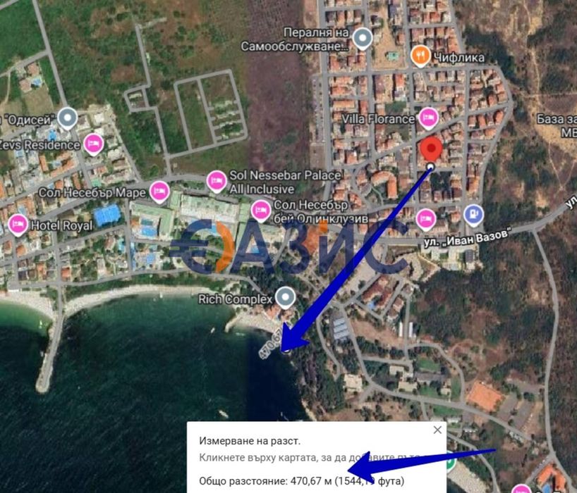 Студио с ремонт" до ключ " в кв. Черно море 3, Несебър, 39.53 кв. м, #34077234
