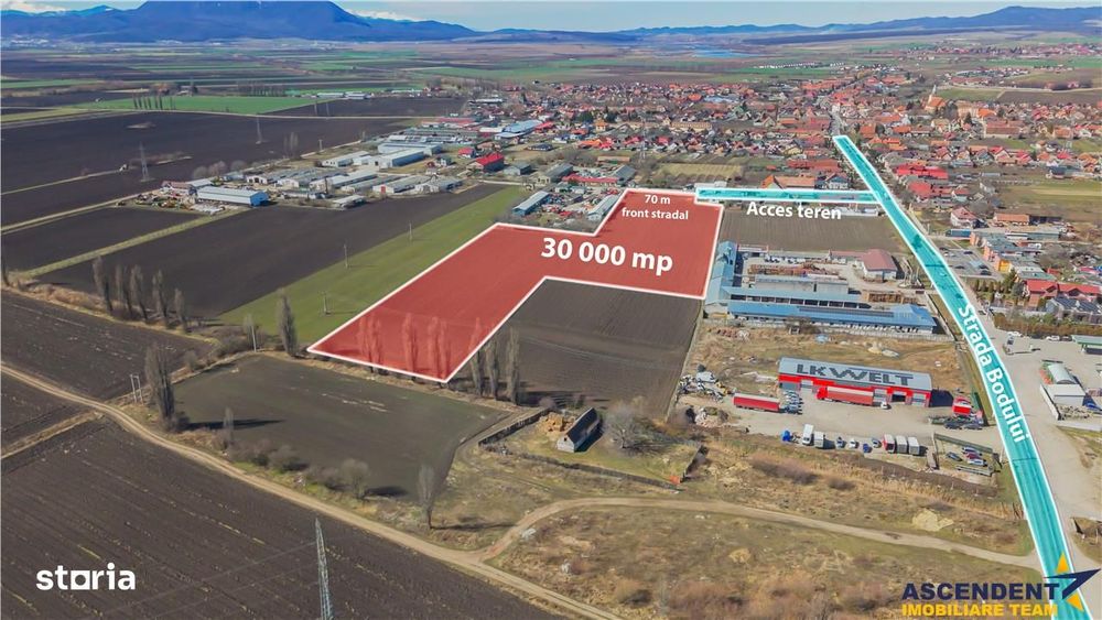 FILM! 30.000mp teren intravilan industrial, Central, Halchiu, Brasov