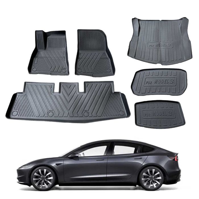 6 бр. Комплект Стелки за Tesla Model 3 Highland Гумени TPE НОВИ