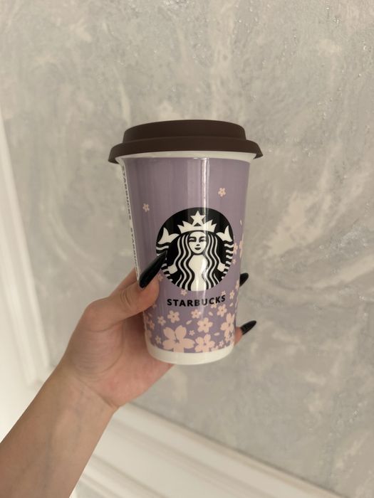 Starbucks Sakura керамический стакан с крышкой