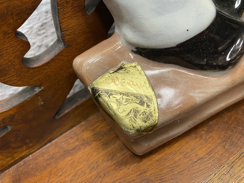 Порцеланова фигура пано за стена  на барабанист Boch Belgium 1950 г.