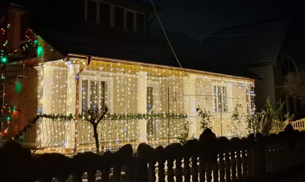 Instalatie perdea 3x3m ploaie leduri FLASH alb cald interconectabile