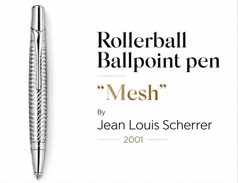 Pix stilou Rollerball Ballpoint pen "Mesh" By Jean Louis Scherrer 2001 - Model rar aniversar de colectie