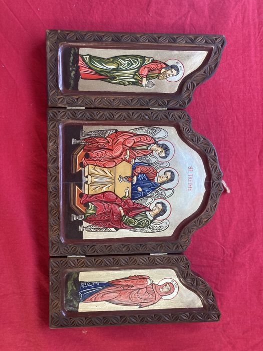 Icoana triptic lemn pictat