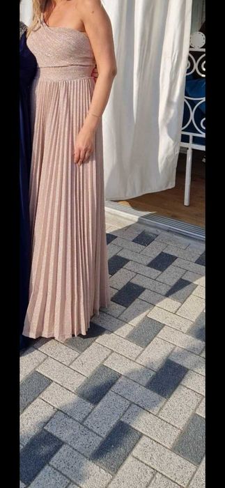 Официална рокля дълга, розово злато