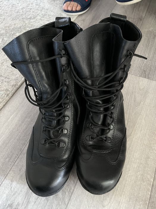 Берцы кожаные натаральный мех