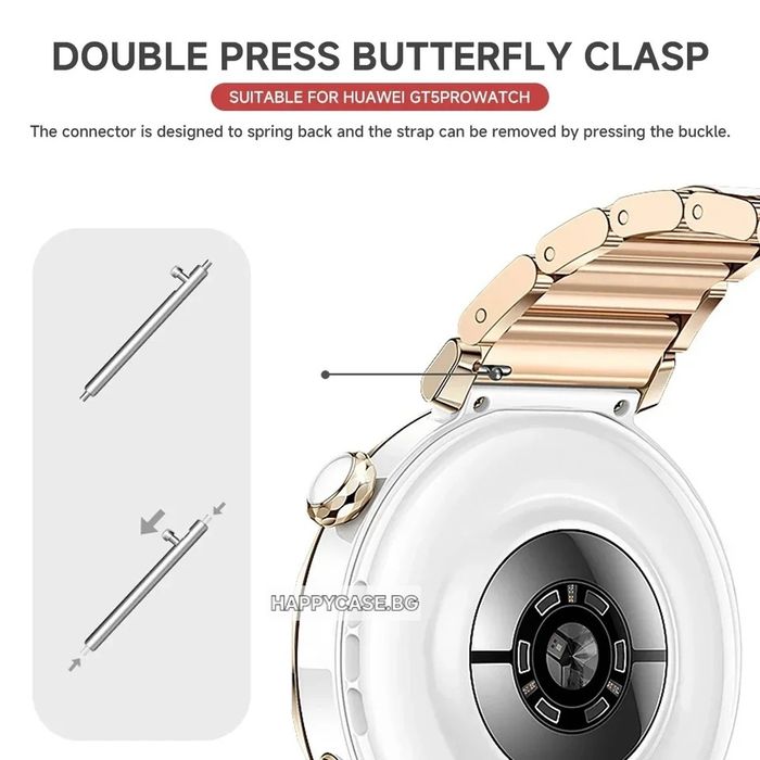18 mm CERAMIC STEEL Керамична каишка верижка за Huawei Watch GT6 41 / GT5 Pro 42 / GT5 41 / GT4 41 / Watch 5 42 mm