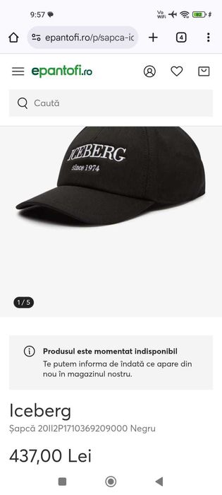 ICEBERG sapca neagra pentru barbati