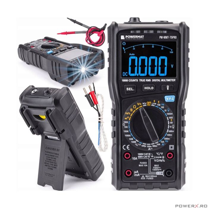 Multimetru digital universal, aparat de masura 10A 1000V, Powermat