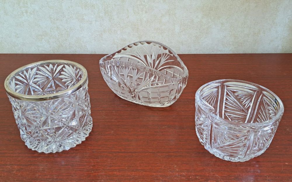 Ваза -ладья хрусталь