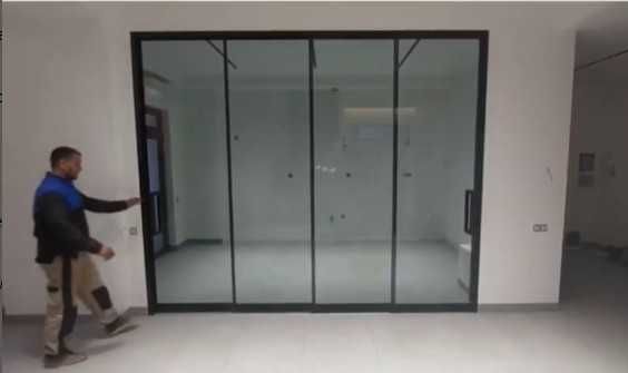 Стеклянные раздвижные двери / Стеклянные перегородки