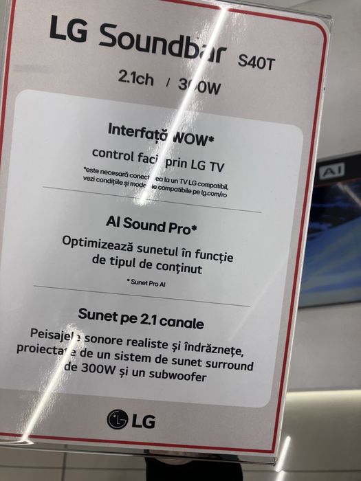 Sound Bar+ Subwoofer  LG S40Q