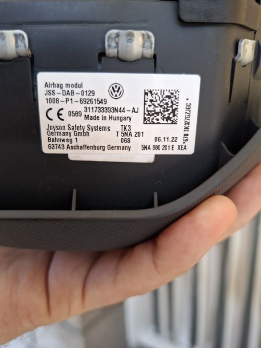 AIRBAG Аербег за Фолксваген VW Golf Arteon T-Roc Tiguan 2021-26г. OEM 5NA 880 201 E XEA