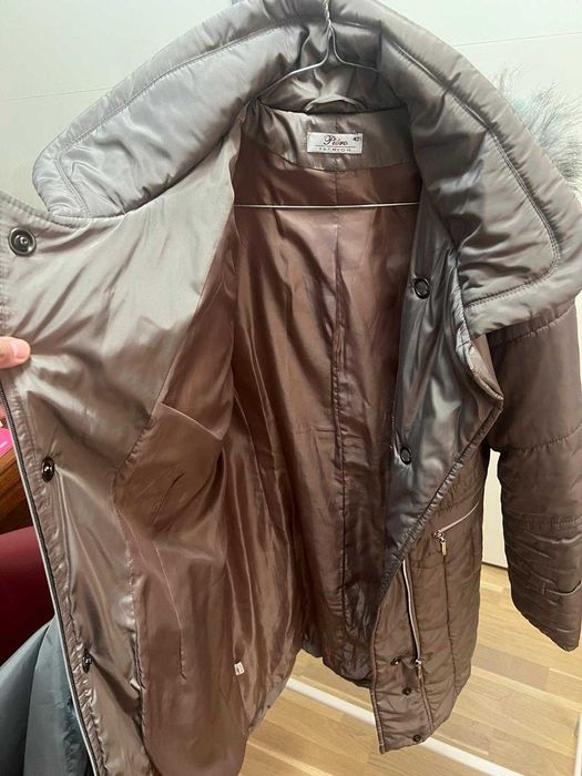 Geacă maro de iarnă damă Pióro Fashion