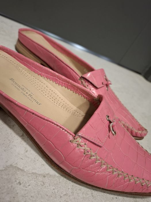 Saboți roz de piele Romolo Remo marimea 38