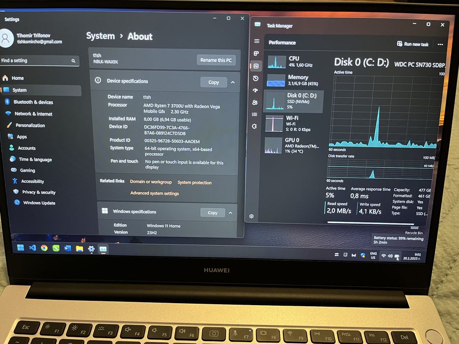 Лаптоп Huawei Matebook d14