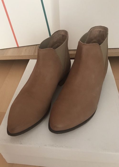 Botine din piele naturala nabuc, 38
