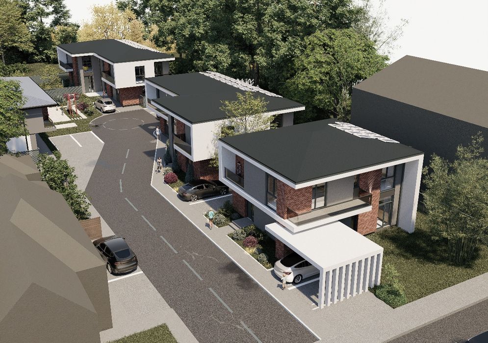 Case cuplate + Casa Individuala P+E NZEB Panouri Fotovoltaice + stații încărcare Auto Finisaje Premium !