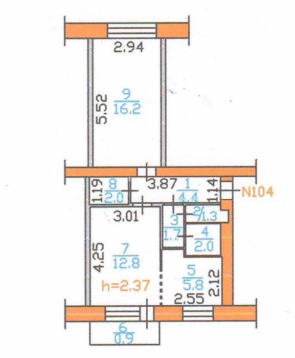 2-х комн квартира в 29 доме