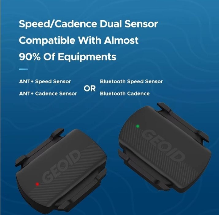 Senzor viteza și cadenta 2 in 1 Geoid ciclism bicicleta cursiera mtb pedalier Strava Ipx66 Bluetooth