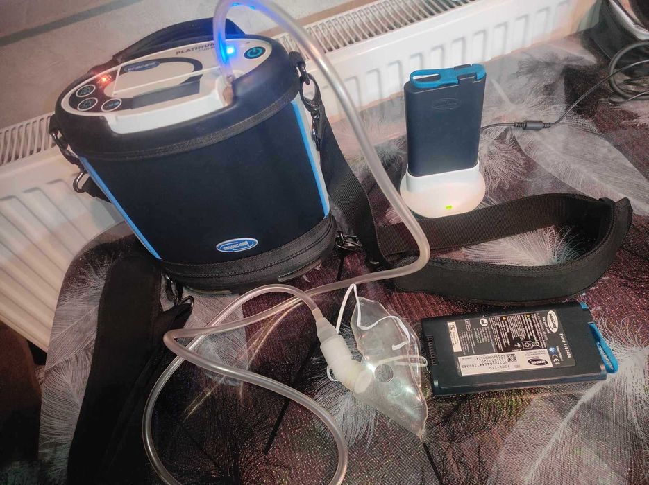 Преносим мобилен концентратор Platinum -4 БАТЕРИИ - БЕЗ ЗАБЕЛЕЖКИ!