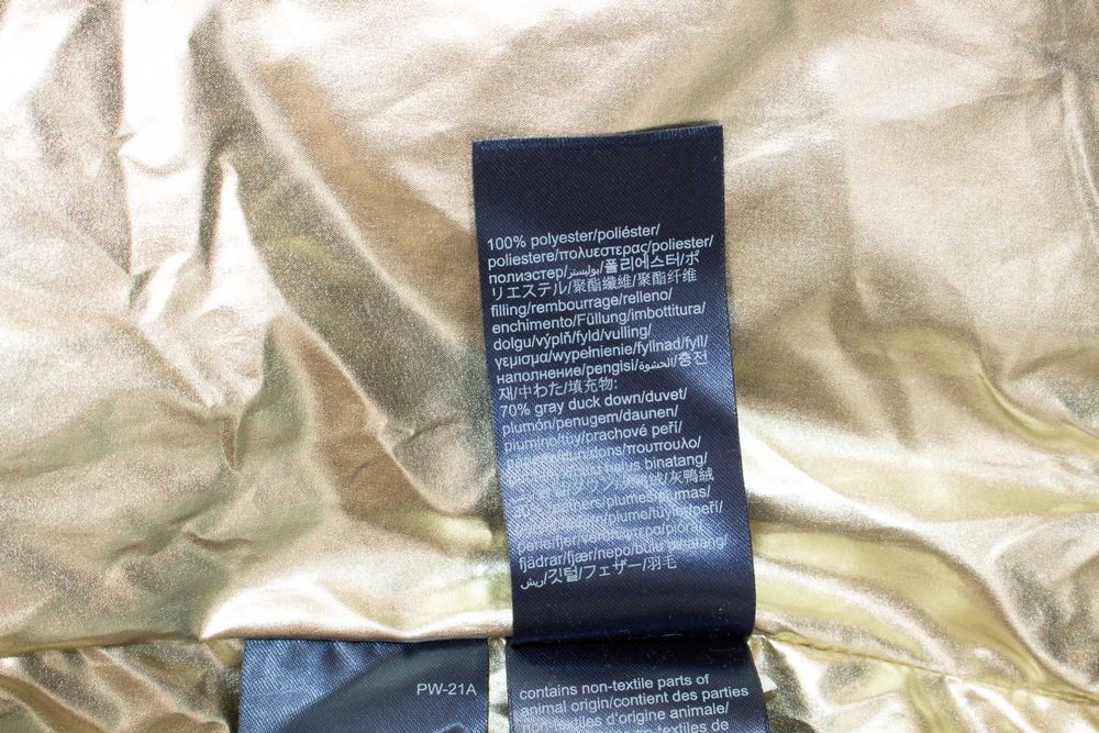 Tommy Hilfiger Icons Gold Puffer дамско яке златно пълнеж пух RARE S