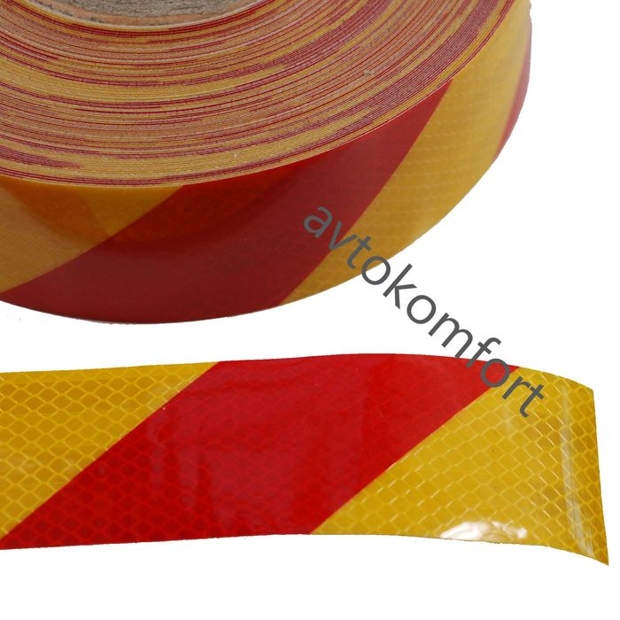 5 См 5/50 Метра Светлоотразителна Лента Жълто Червено И Бяло Зелено