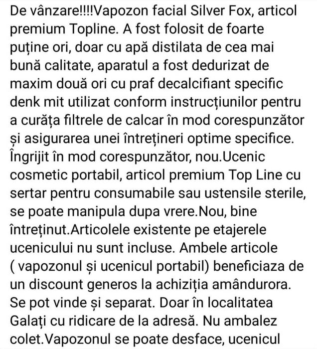 Vapozon si ucenic cosmetic