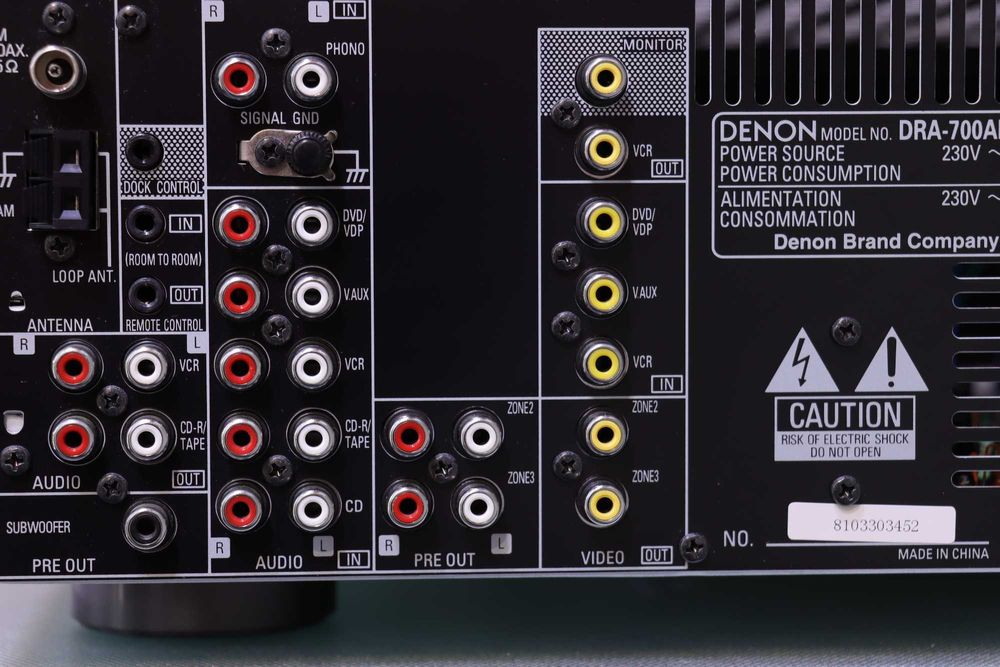 Receiver Stereo Denon DRA-700AEDAB, 2x105W, Tuner DAB/FM, Silver