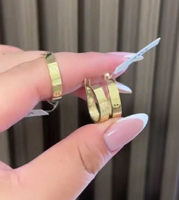 Золотые серьги 585проба Картье