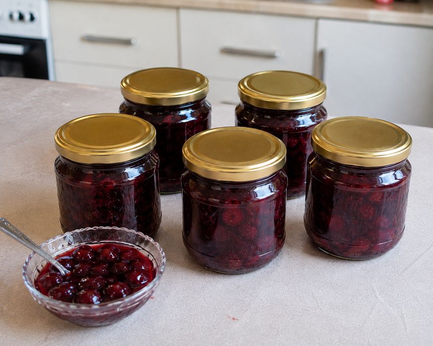 Малина, смородина,абрикос перетертая с сахаром