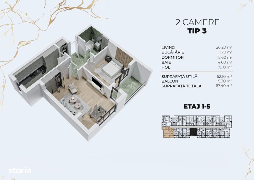 Apartament 2 camere | Decomandat | Popesti-Leordeni — fotografia 1