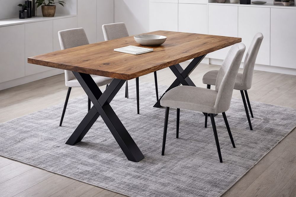 Изработка на маси от масивно дърво с метални крака